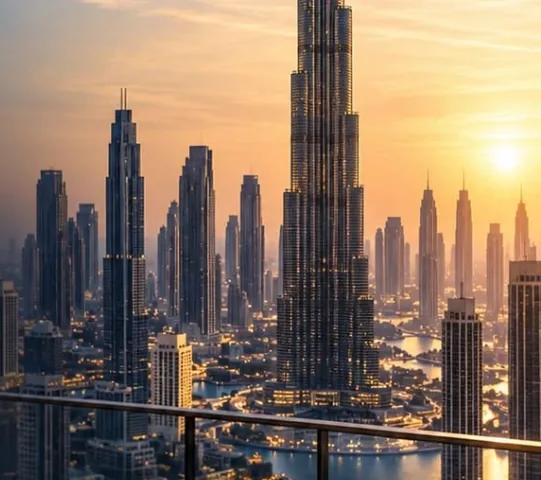 Skyline von Downtown Dubai mit dem Burj Khalifa